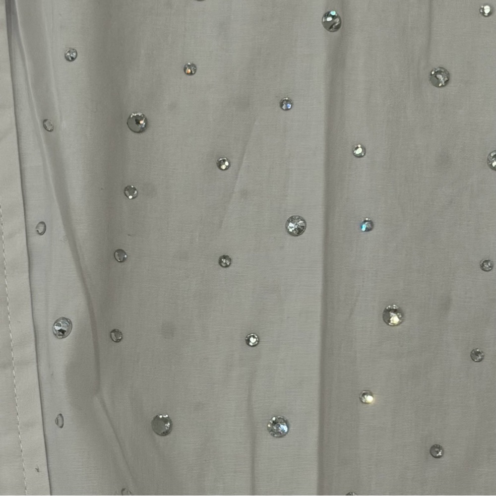 KIWI White Rhinestone Button-Down Shirt – Size S - Picture 3 of 14